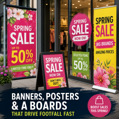 Spring Sale Signage: Banners, Posters and A Boards That Drive Footfall Fast
